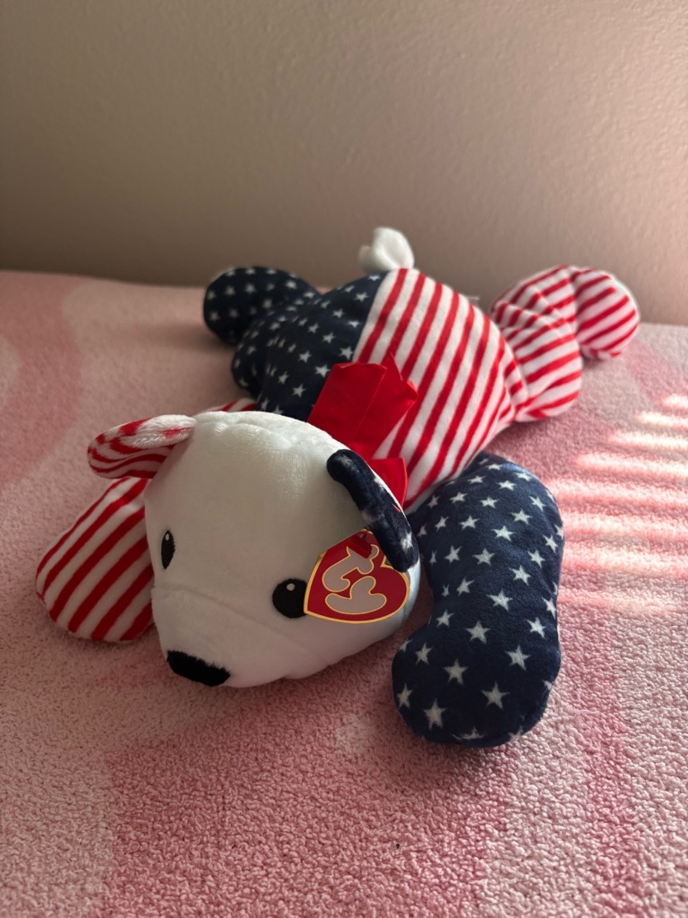 ‘99 Ty Patriotic Flag Sparkler the Bear Pillow Pal